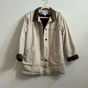 L.L. Bean Women's Cream Jacket with Brown Accents